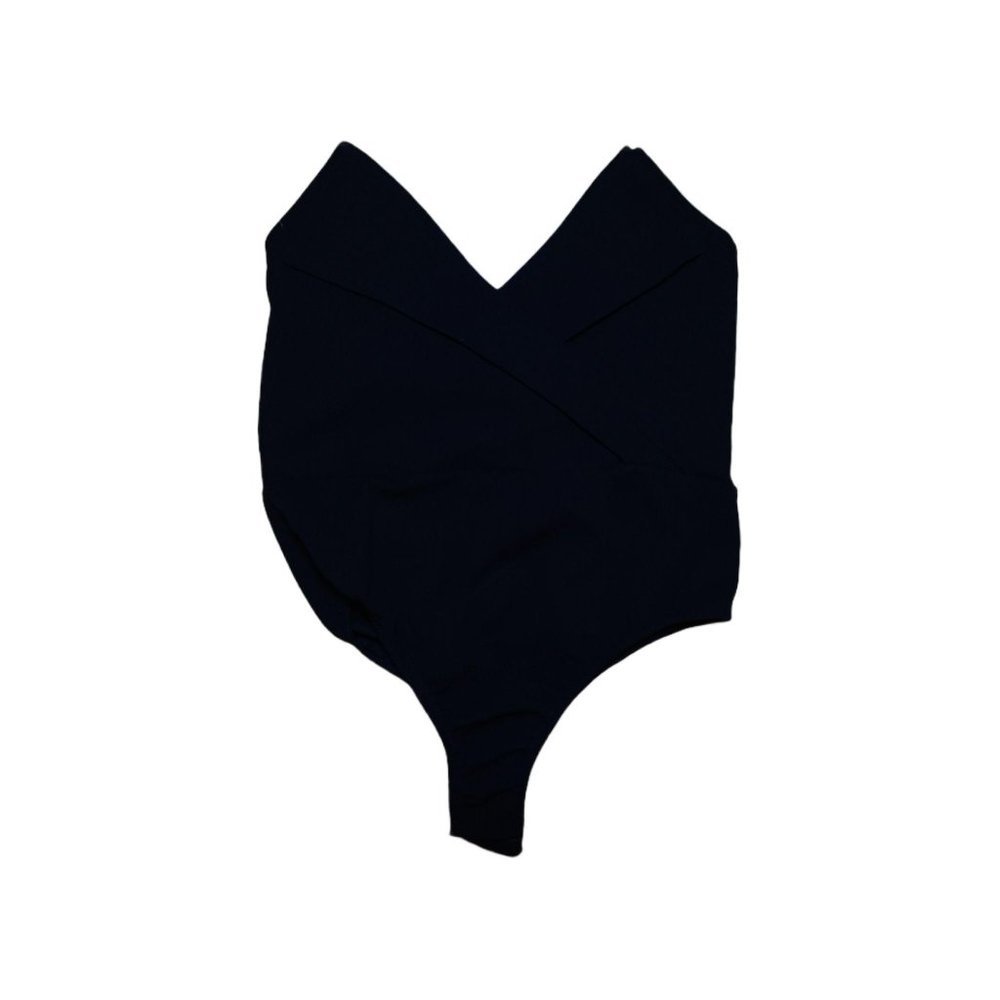 Pretty Little Thing Black Tux Detail Bodysuit NWT
